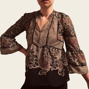 Lucky Brand — Paisley 3/4 Sleeve Top